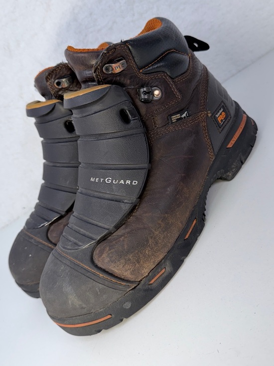 Timberland Pro Metguard Steel Toe Work Boots Brown Mens 10